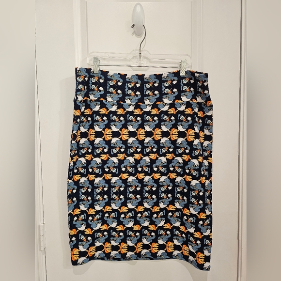 LuLaRoe Dresses & Skirts - LuLaRoe Blue and Orange Patterned Pencil Skirt